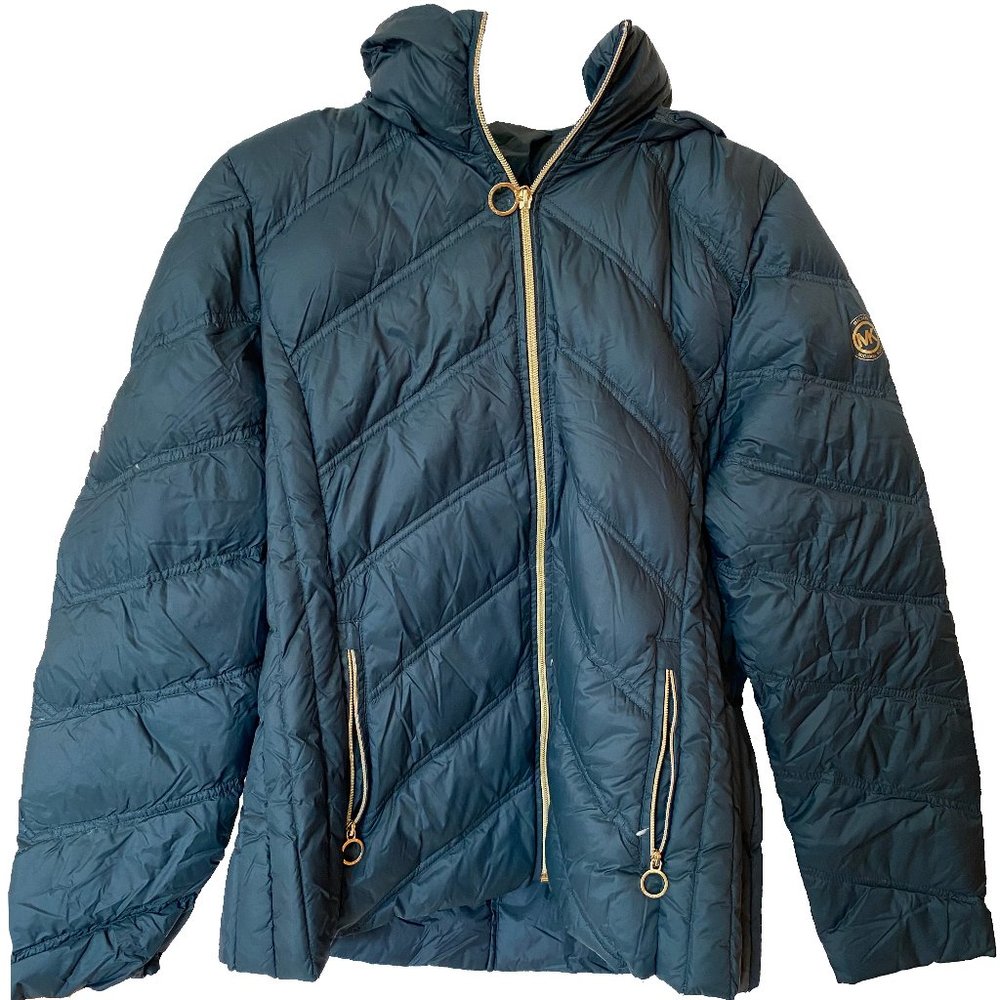 Michael Kors Lightweight + Packable Down Fill Hooded Puffer Coat